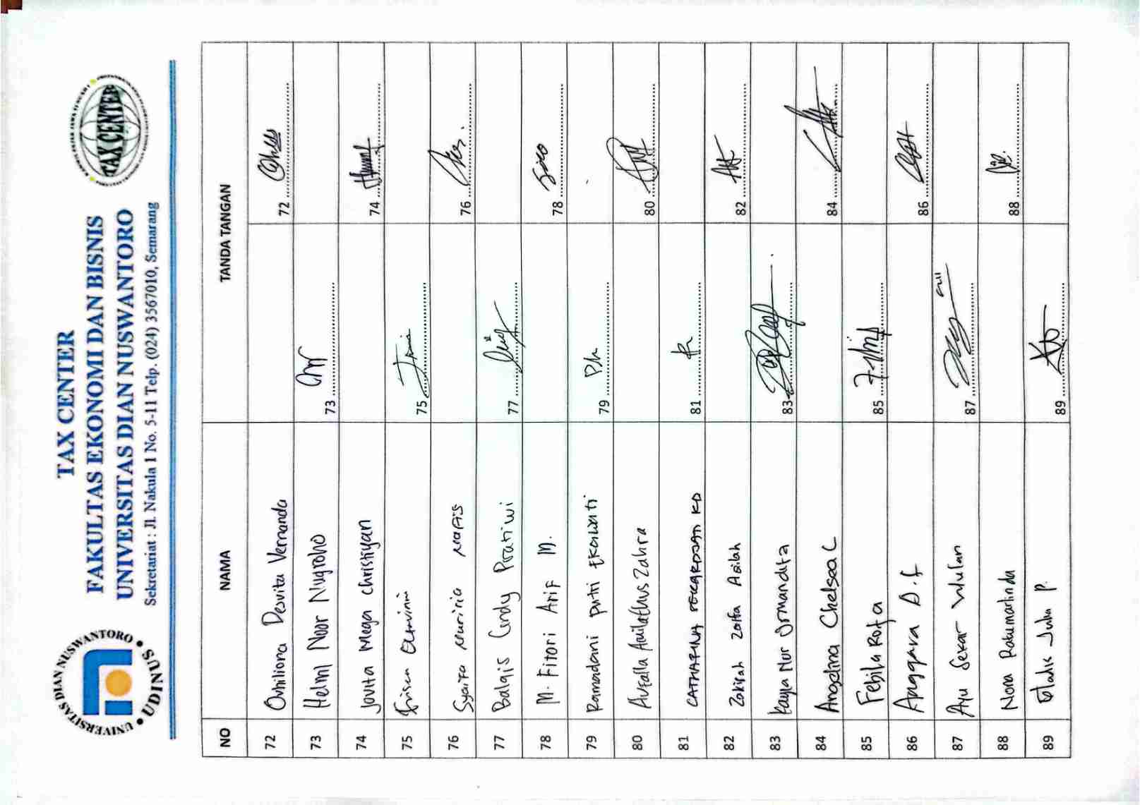 5. Daftar Hadir Peserta